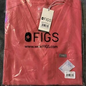 Figs Catarina Scrub Top, Large, Desert Rose